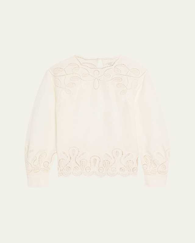 Wendlyn Embroidered Long-Sleeve Top